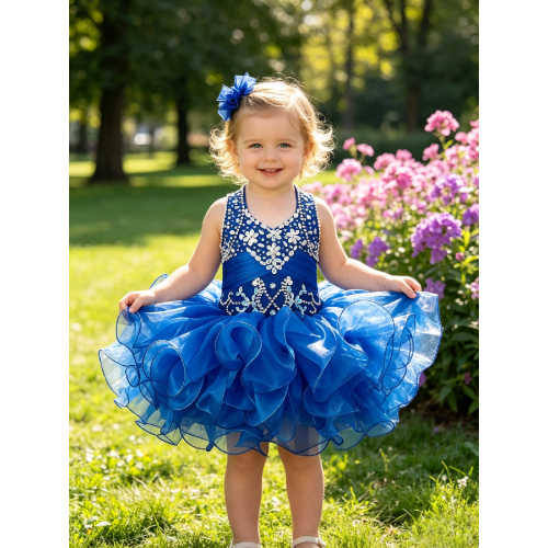 Infant/toddler/baby/children/kids Girl's glitz Pageant evening/prom Dress/clothing G153royal blue Infant/toddler/baby/children/kids Girl's glitz Pageant evening/prom Dress/clothing G153royal blue